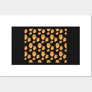 Orange Cats Pattern Posters and Art